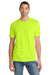 District DM108 Mens Perfect Blend Short Sleeve Crewneck T-Shirt Safety Green Model Front