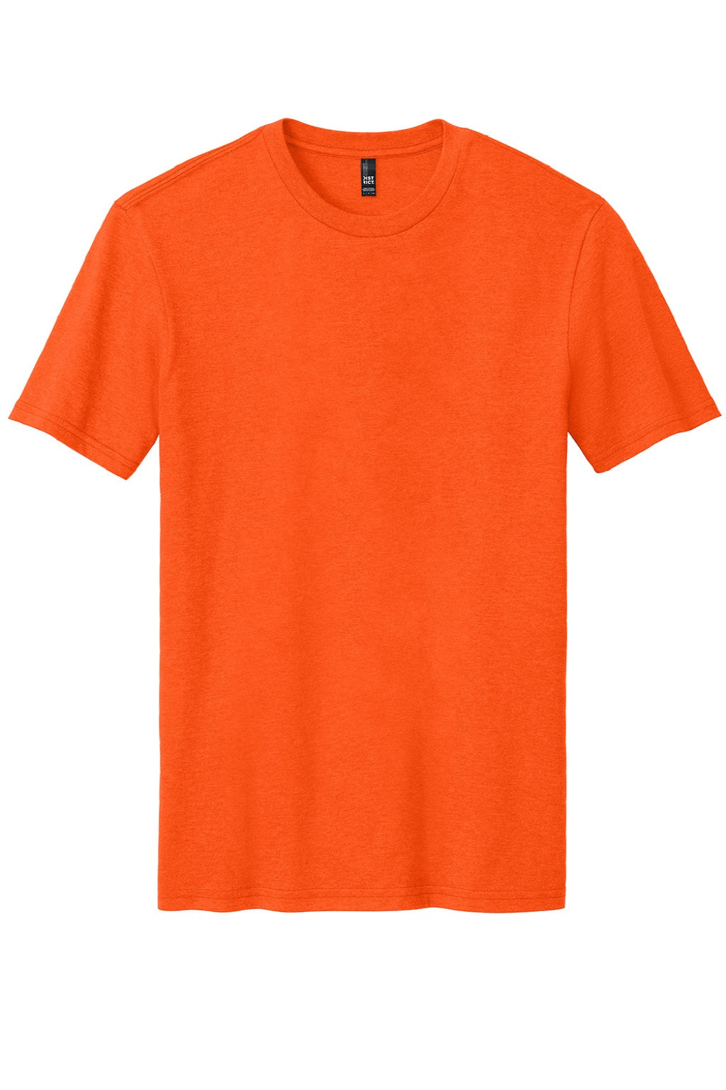 District DM108 Mens Perfect Blend Short Sleeve Crewneck T-Shirt Safety Orange Flat Front