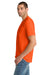 District DM108 Mens Perfect Blend Short Sleeve Crewneck T-Shirt Safety Orange Model Side