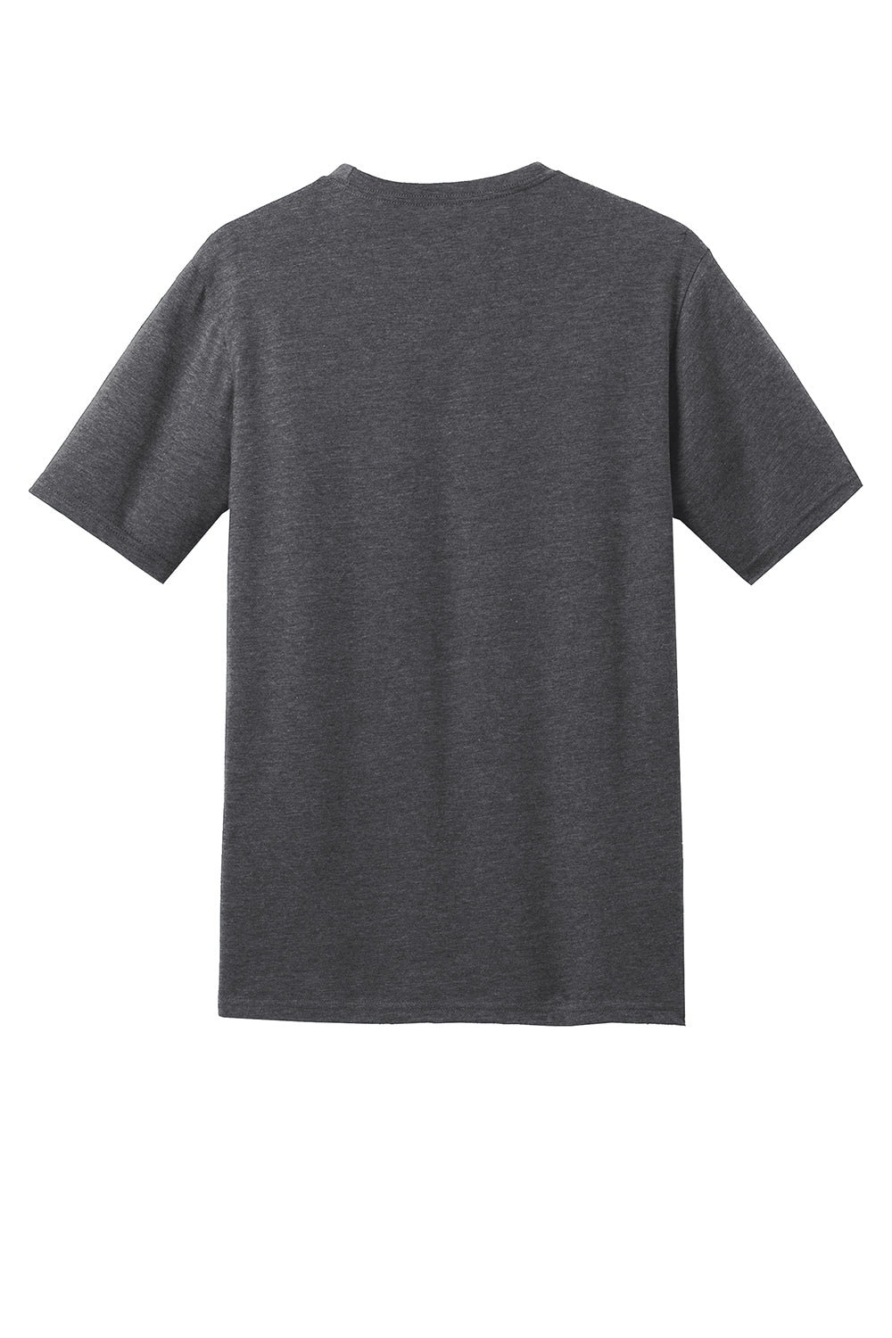 District DM108 Mens Perfect Blend Short Sleeve Crewneck T-Shirt Heather Charcoal Grey Flat Back