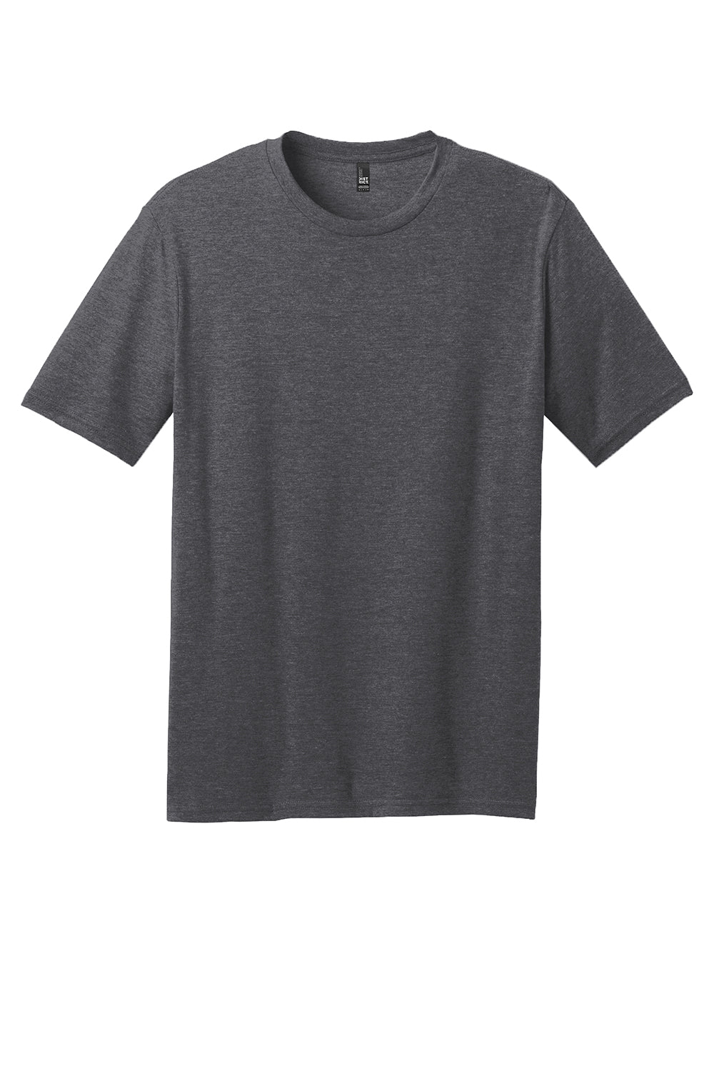 District DM108 Mens Perfect Blend Short Sleeve Crewneck T-Shirt Heather Charcoal Grey Flat Front