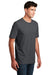 District DM108 Mens Perfect Blend Short Sleeve Crewneck T-Shirt Heather Charcoal Grey Model 3q