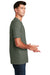 District DM108 Mens Perfect Blend Short Sleeve Crewneck T-Shirt Heather Olive Green Model Side