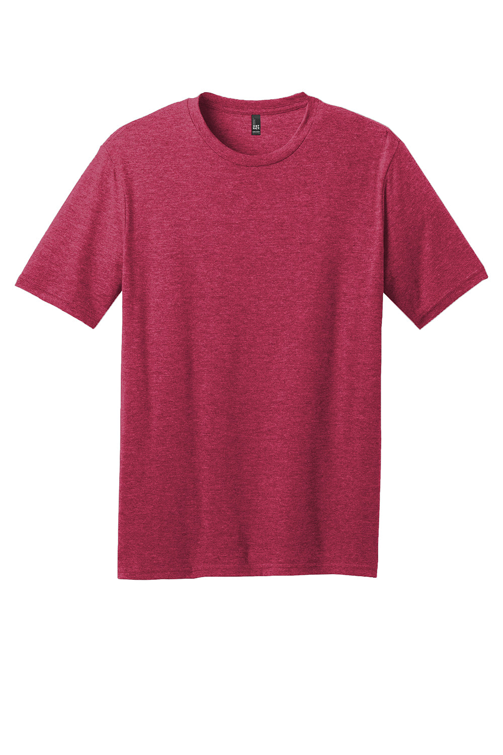 District DM108 Mens Perfect Blend Short Sleeve Crewneck T-Shirt Heather Red Flat Front