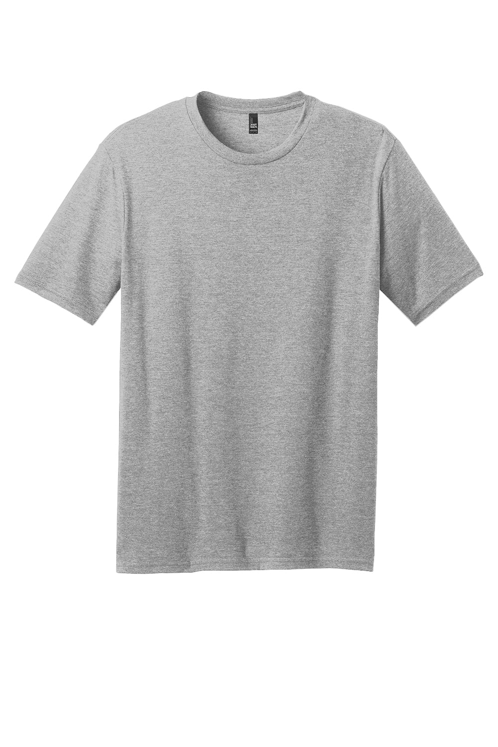 District DM108 Mens Perfect Blend Short Sleeve Crewneck T-Shirt Heather Light Grey Flat Front