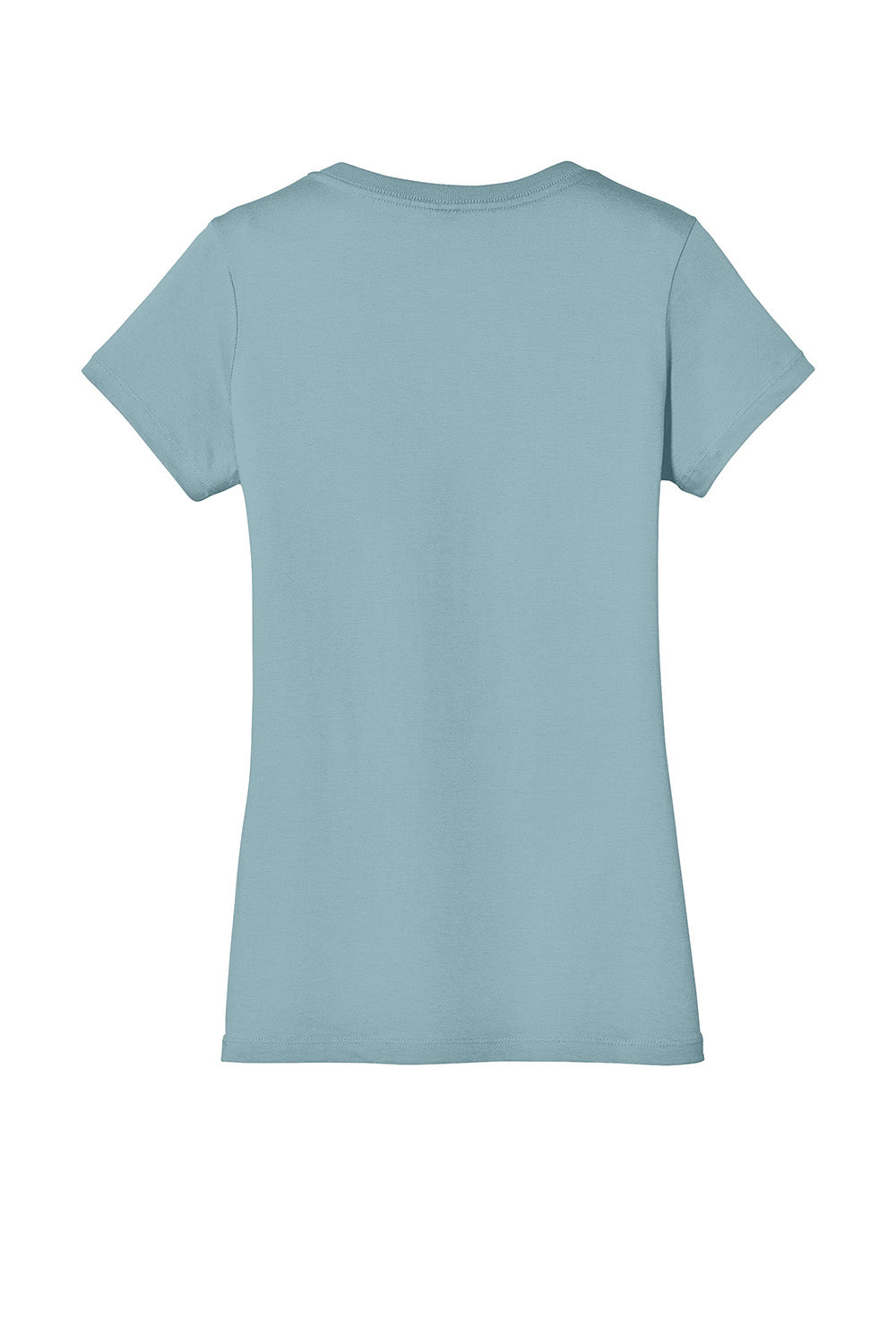 District DM1170L Womens Perfect Weight Short Sleeve V-Neck T-Shirt Fog Blue Flat Back