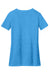 District DM1190L Womens Perfect Blend Short Sleeve V-Neck T-Shirt Heather Bright Turquoise Blue Flat Back
