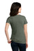 District DM1190L Womens Perfect Blend Short Sleeve V-Neck T-Shirt Heather Olive Green Model Back