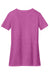 District DM1190L Womens Perfect Blend Short Sleeve V-Neck T-Shirt Heather Raspberry Pink Flat Back