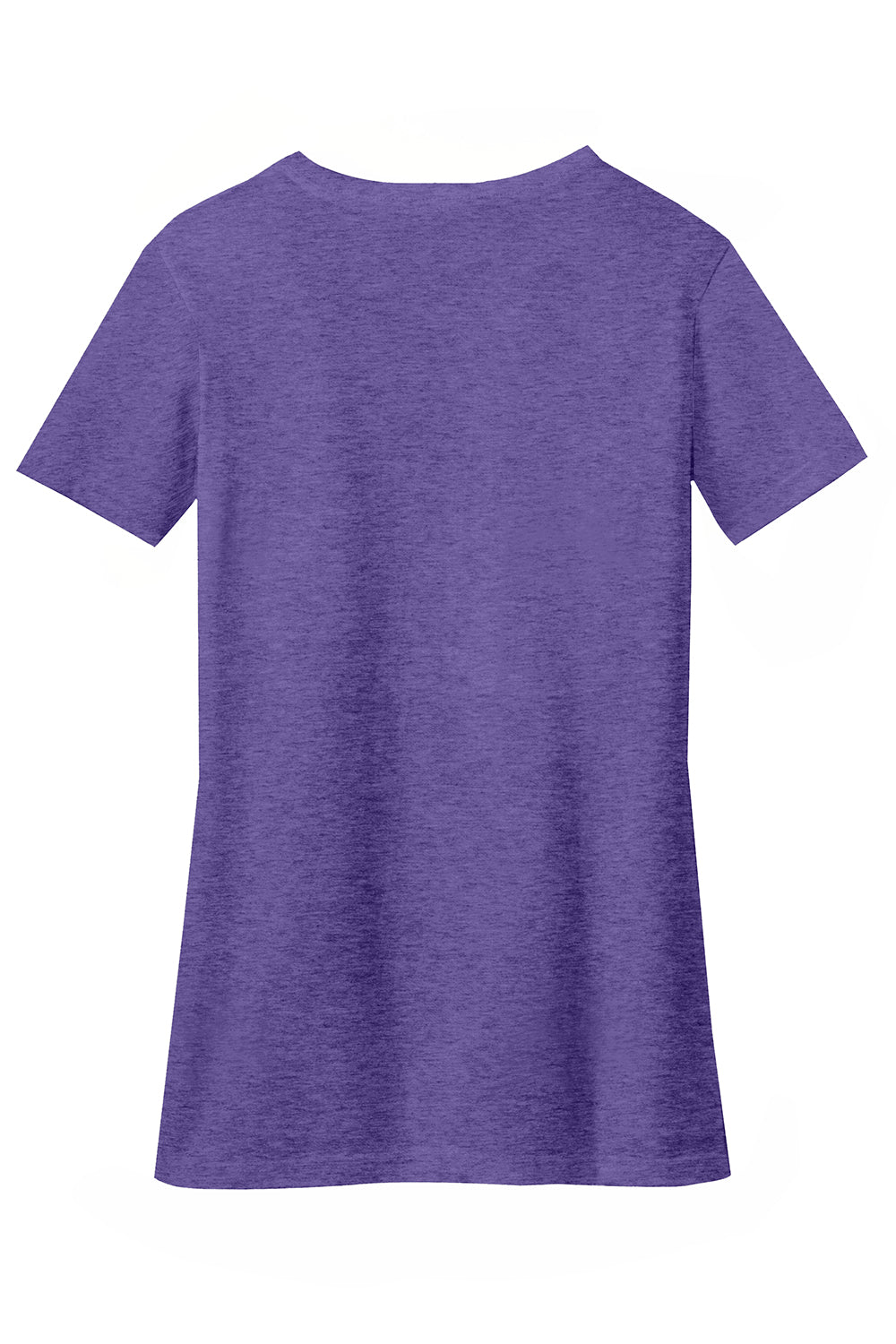 District DM1190L Womens Perfect Blend Short Sleeve V-Neck T-Shirt Heather Purple Flat Back