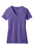 District DM1190L Womens Perfect Blend Short Sleeve V-Neck T-Shirt Heather Purple Flat Front