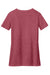 District DM1190L Womens Perfect Blend Short Sleeve V-Neck T-Shirt Heather Red Flat Back