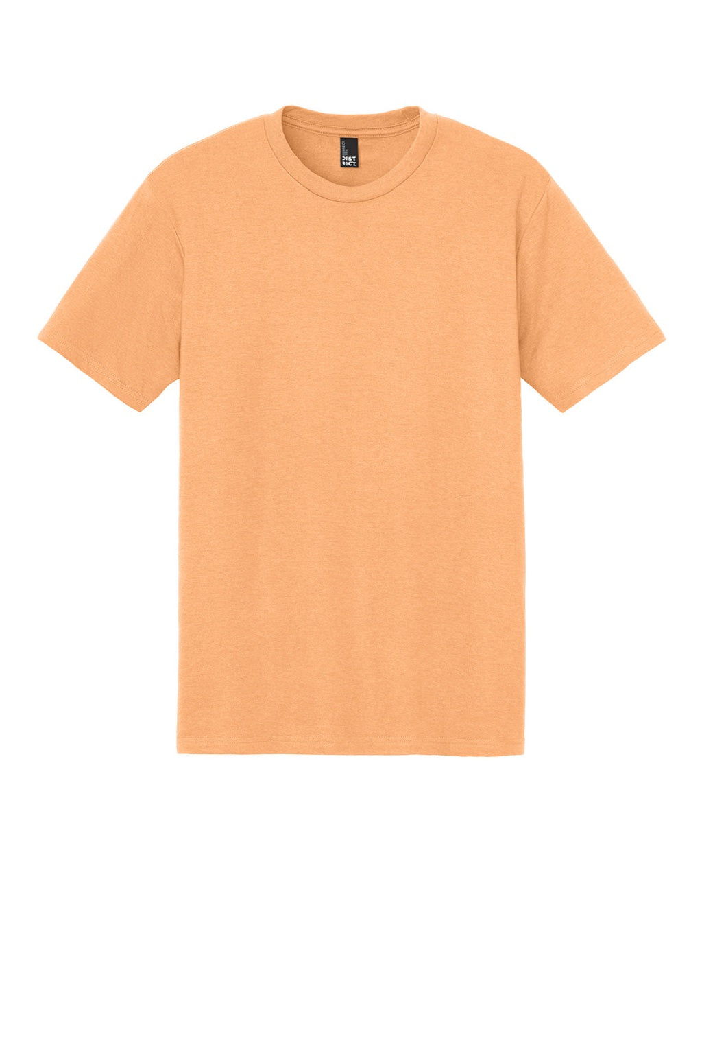 District DM130 Mens Perfect Tri Short Sleeve Crewneck T-Shirt Apricot Orange Flat Front