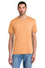 District DM130 Mens Perfect Tri Short Sleeve Crewneck T-Shirt Apricot Orange Model Front