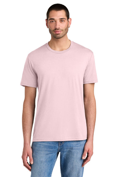 District DM130 Mens Perfect Tri Short Sleeve Crewneck T-Shirt Carnation Pink Model Front