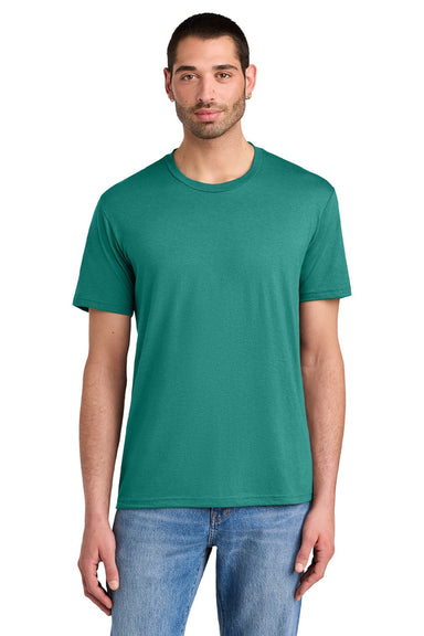 District DM130 Mens Perfect Tri Short Sleeve Crewneck T-Shirt Eucalyptus Green Model Front