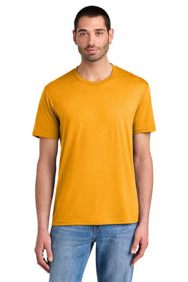 District DM130 Mens Perfect Tri Short Sleeve Crewneck T-Shirt Gold Model Front