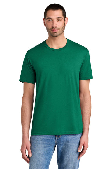 District DM130 Mens Perfect Tri Short Sleeve Crewneck T-Shirt Jewel Green Model Front