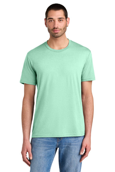 District DM130 Mens Perfect Tri Short Sleeve Crewneck T-Shirt Sea Mist Green Model Front