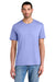 District DM130 Mens Perfect Tri Short Sleeve Crewneck T-Shirt Soft Lilac Purple Model Front