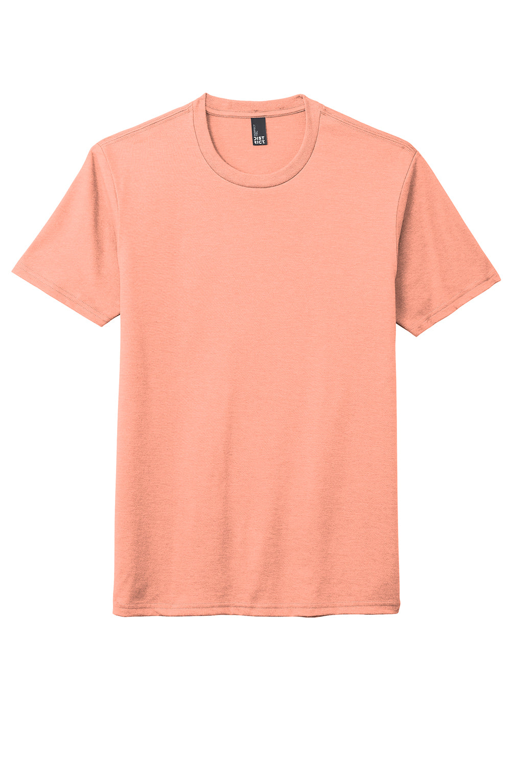 District DM130 Mens Perfect Tri Short Sleeve Crewneck T-Shirt Heather Dusty Peach Flat Front