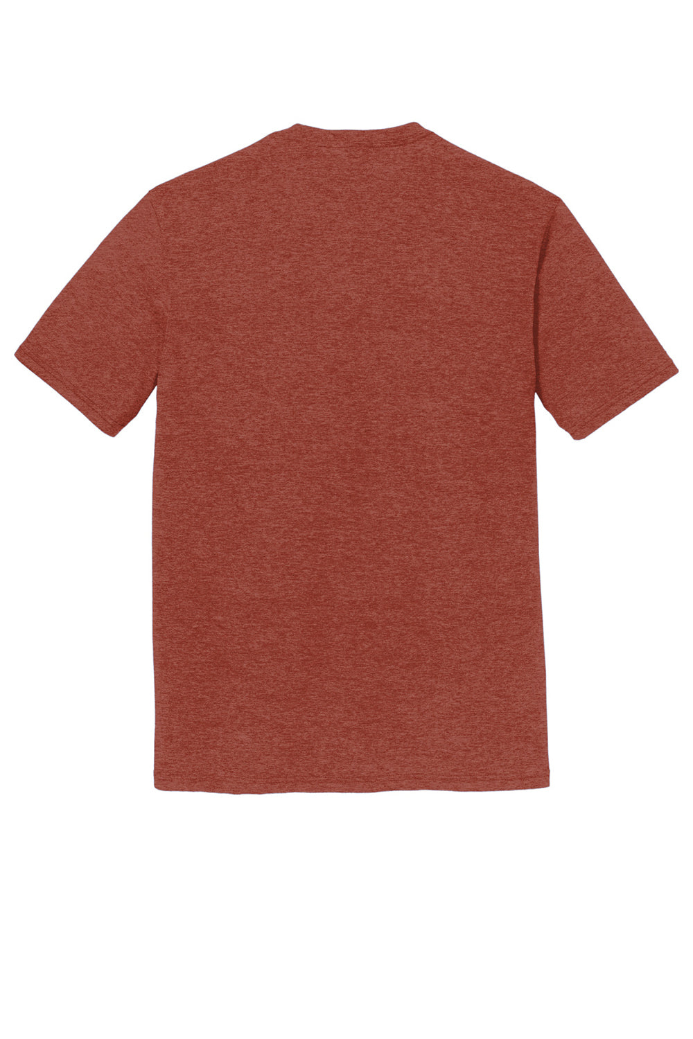 District DM130 Mens Perfect Tri Short Sleeve Crewneck T-Shirt Heather Russet Red Flat Back