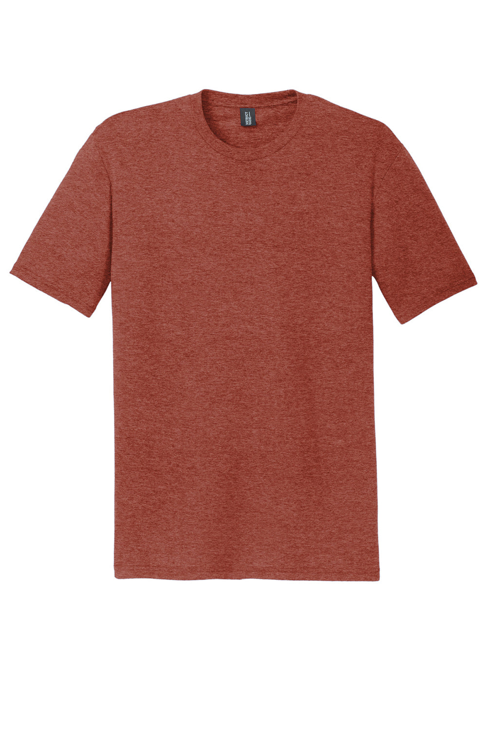 District DM130 Mens Perfect Tri Short Sleeve Crewneck T-Shirt Heather Russet Red Flat Front