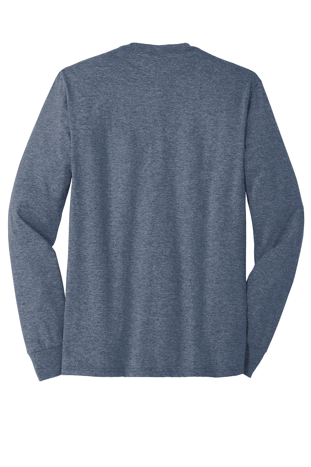 District DM132 Mens Perfect Tri Long Sleeve Crewneck T-Shirt Navy Blue Frost Flat Back