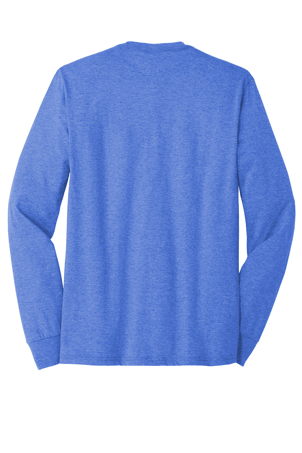 District DM132 Mens Perfect Tri Long Sleeve Crewneck T-Shirt Royal Blue Frost Flat Back