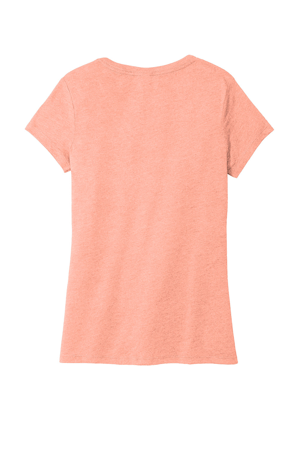 District DM1350L Womens Perfect Tri Short Sleeve V-Neck T-Shirt Heather Dusty Peach Flat Back