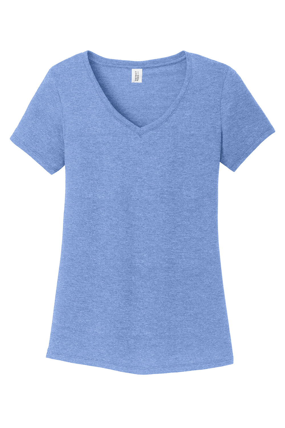 District DM1350L Womens Perfect Tri Short Sleeve V-Neck T-Shirt Maritime Blue Frost Flat Front