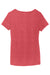 District DM1350L Womens Perfect Tri Short Sleeve V-Neck T-Shirt Red Frost Flat Back