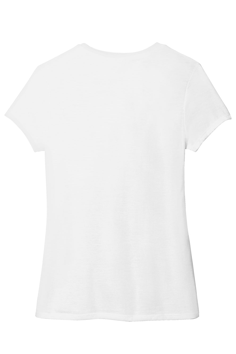 District DM1350L Womens Perfect Tri Short Sleeve V-Neck T-Shirt White Flat Back