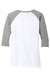 District DM136L Womens Perfect Tri 3/4 Sleeve Crewneck T-Shirt White/Grey Frost Flat Back