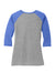 District DM136L Womens Perfect Tri 3/4 Sleeve Crewneck T-Shirt Grey Frost/Royal Blue Flat Back