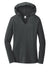 District DM139L Womens Perfect Tri Long Sleeve Hooded T-Shirt Hoodie Black Frost Flat Front