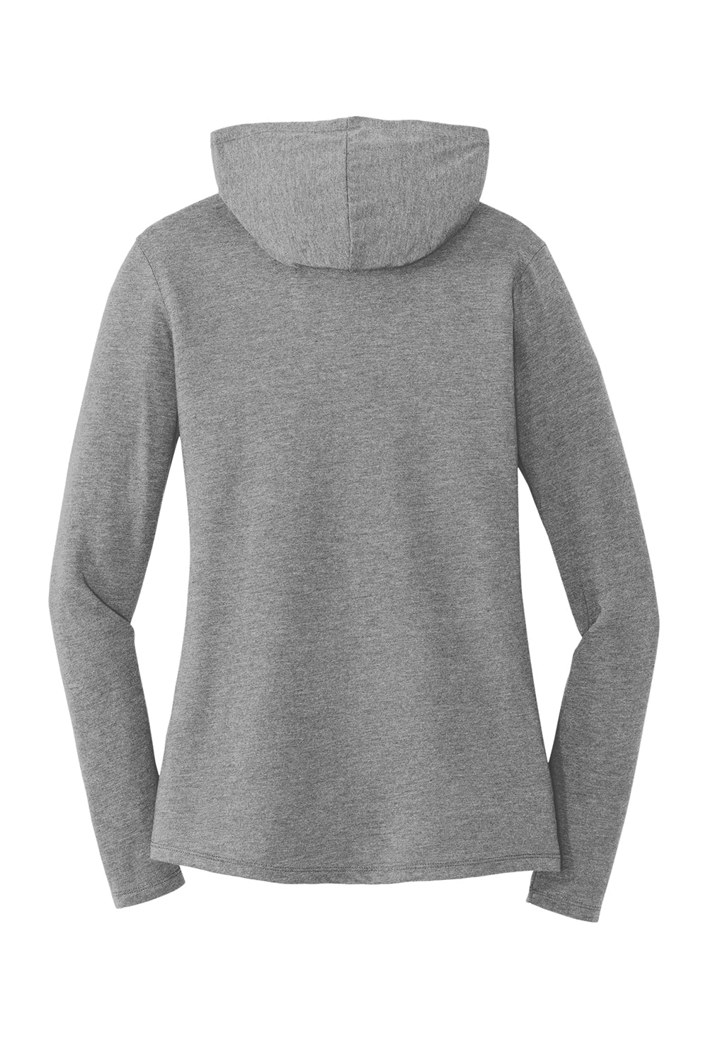 District DM139L Womens Perfect Tri Long Sleeve Hooded T-Shirt Hoodie Grey Frost Flat Back