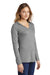 District DM139L Womens Perfect Tri Long Sleeve Hooded T-Shirt Hoodie Grey Frost Model 3q