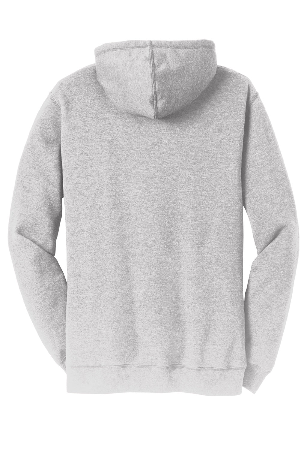 District DM391 Mens Fleece Hooded Sweatshirt Hoodie w/ Pouch Pocket Heather Grey Flat Back