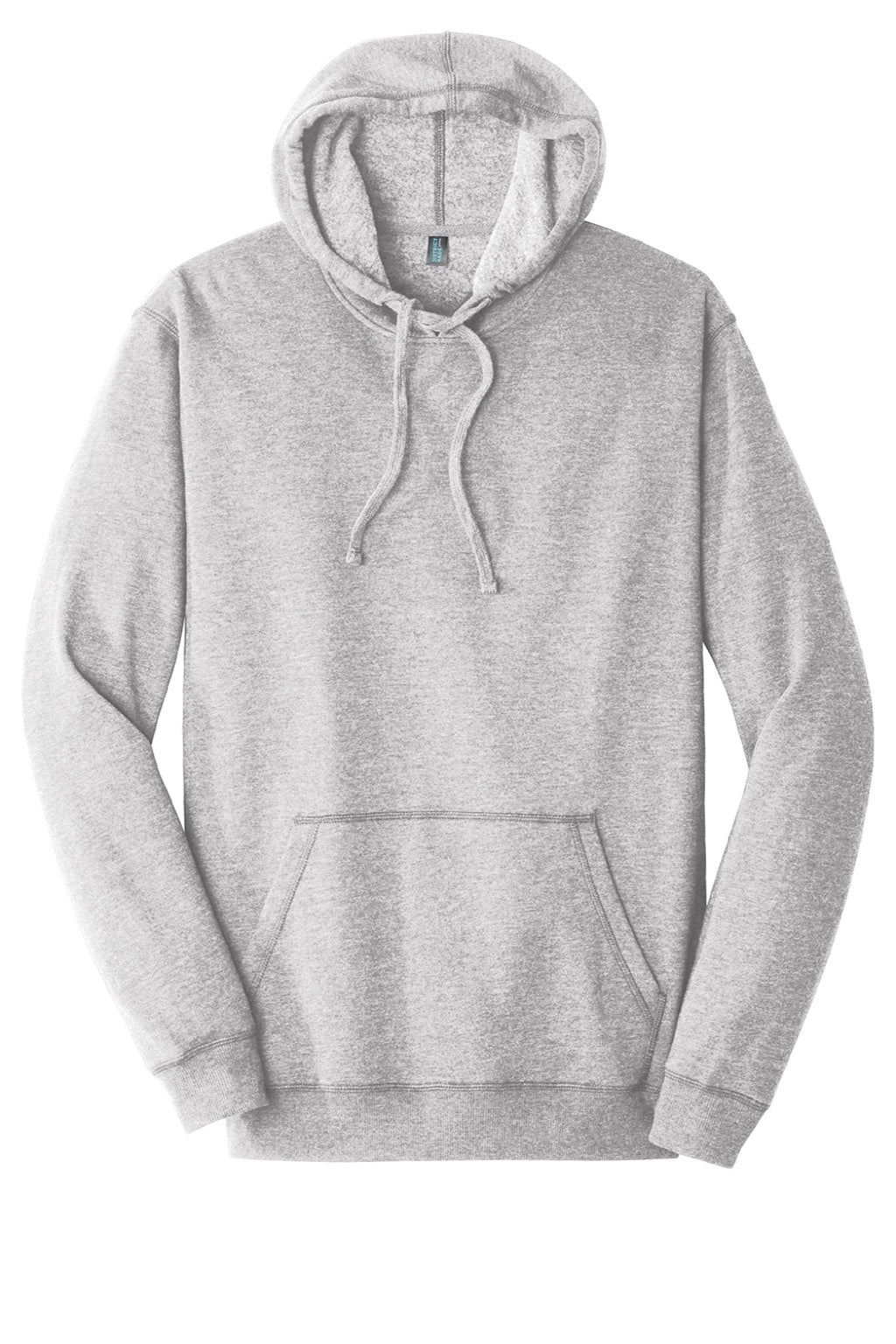 District DM391 Mens Fleece Hooded Sweatshirt Hoodie w/ Pouch Pocket Heather Grey Flat Front