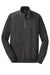 District DM392 Mens Fleece 1/4 Zip Sweatshirt w/ Pouch Pocket Heather Black Flat Front