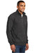 District DM392 Mens Fleece 1/4 Zip Sweatshirt w/ Pouch Pocket Heather Black Model 3q