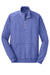 District DM392 Mens Fleece 1/4 Zip Sweatshirt w/ Pouch Pocket Heather Deep Royal Blue Flat Front