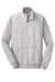 District DM392 Mens Fleece 1/4 Zip Sweatshirt w/ Pouch Pocket Heather Grey Flat Front