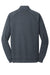 District DM392 Mens Fleece 1/4 Zip Sweatshirt w/ Pouch Pocket Heather Navy Blue Flat Back