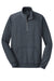 District DM392 Mens Fleece 1/4 Zip Sweatshirt w/ Pouch Pocket Heather Navy Blue Flat Front
