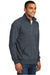 District DM392 Mens Fleece 1/4 Zip Sweatshirt w/ Pouch Pocket Heather Navy Blue Model 3q