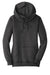 District DM493 Womens Fleece Hooded Sweatshirt Hoodie w/ Pouch Pocket Heather Black Flat Front
