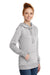 District DM493 Womens Fleece Hooded Sweatshirt Hoodie w/ Pouch Pocket Heather Grey Model 3q