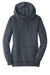 District DM493 Womens Fleece Hooded Sweatshirt Hoodie w/ Pouch Pocket Heather Navy Blue Flat Front